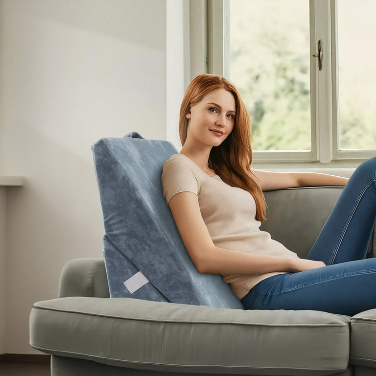 Bed Wedge Pillow for Sleeping in Folding Memory Foam Cushion