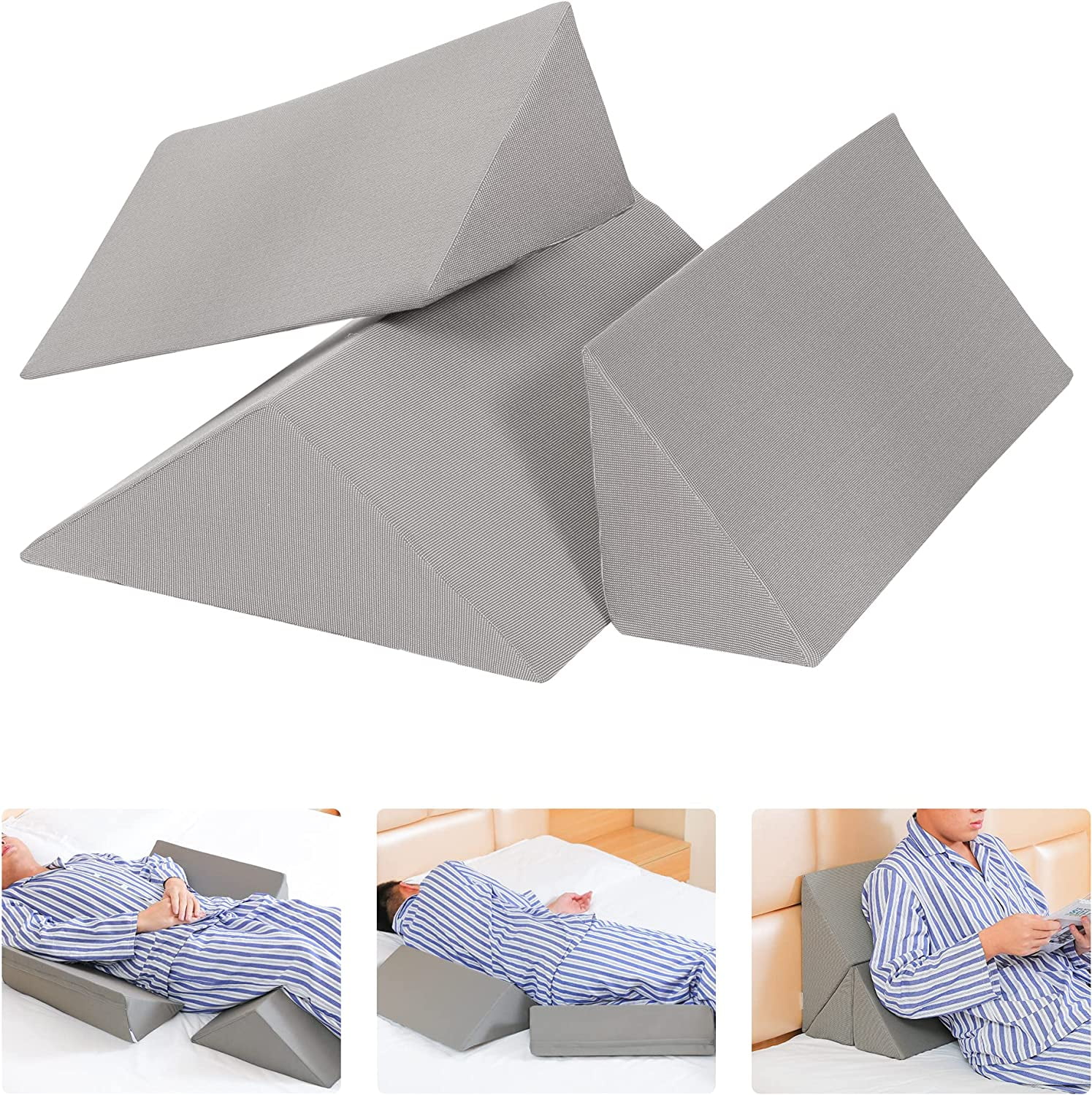 Bed Wedges & Body Positioners (3 in 1), 40 Degree Wedges for Bed Positioning,Positioning Pillows for Elderly, Wedge Pillow for Bed Sores, Side Sleeping, After Surgery, Knees Elevated,Back Pain