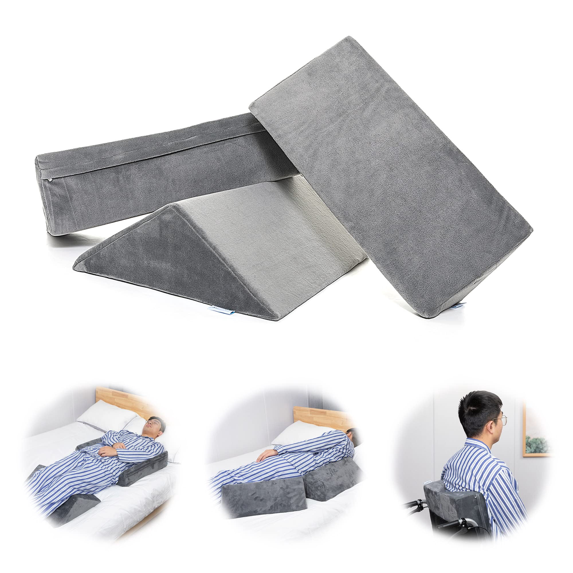 Bed Wedges & Body Positioners For (3 In 1) 40 Degree Triangle Positioning Pillow After  Wedge