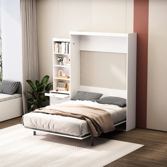 Bed With Shelf For Bedroom - Build And Space Saving Option Drawers Stable Efficient