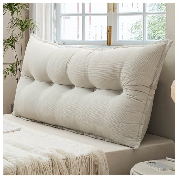 Bed cushion backrest, reading cushion headboard, washable removable back support cushion, soft comfortable back cushion, large reading cushion for bed and sofa