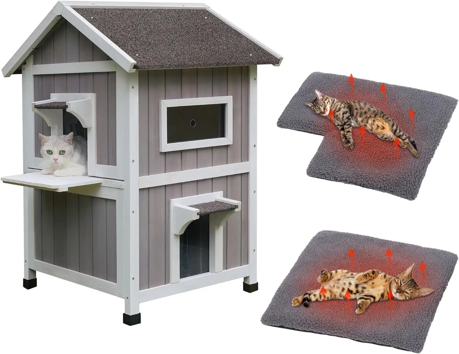 Bed for Cats Weatherproof Outdoor Cat House for Feral Cats Pet Supplies Houses and Habitats