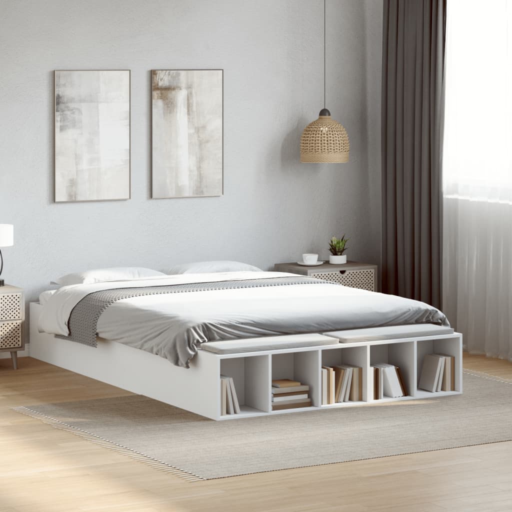 Bed frame white 120x190 cm wood material
