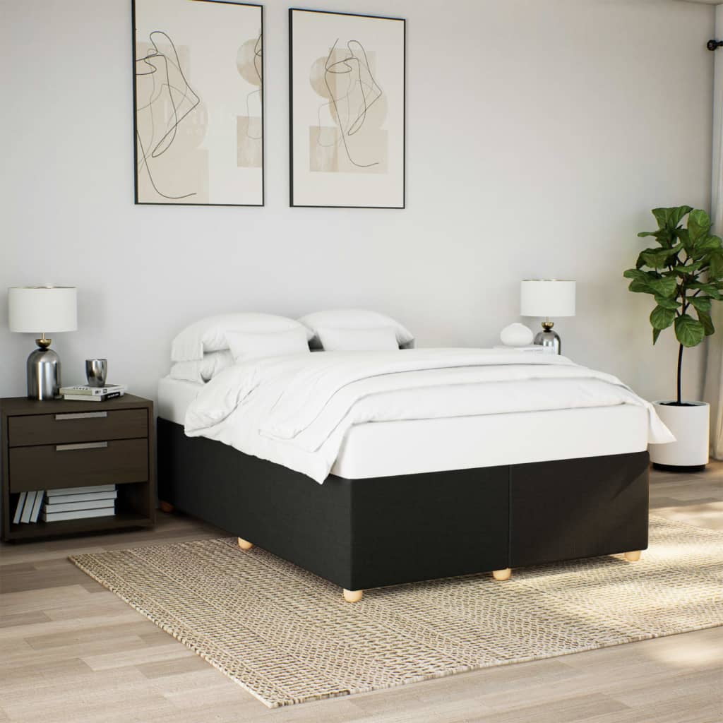 Bed frame without mattress black 160x200 cm fabric