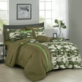 thumbnail image 1 of Bed-in-a-Bag 9-pieces Kai Camouflage Green Comforter and Sheet Set Olive Bed in Bag Queen Size, 1 of 9