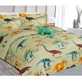 thumbnail image 1 of Bed in bag Comforter Dinosaur Taupe for Kids with Matching Sheet Set and Pillow Plush Toy Super Soft Girl Boy print design in TWIN size, 1 of 6