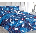 thumbnail image 1 of Bed in bag Comforter Toys Rocket for kids with matching sheet set and pillow plush toy super soft girl boy print design in TWIN size, 1 of 6