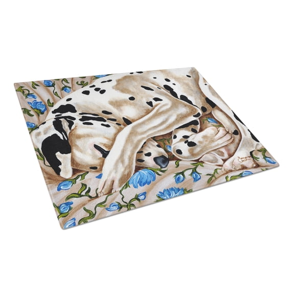 Bed of Roses Dalmatian Glass Cutting Board Large