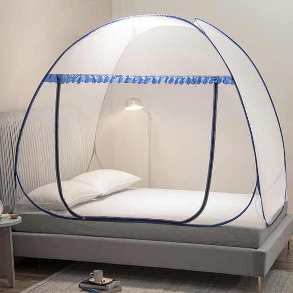 Bed pop-up mosquito net, bed canopy with mesh bottom, tent bed net, bed mosquito net, suitable for indoor and outdoor, camping tent, insect netting