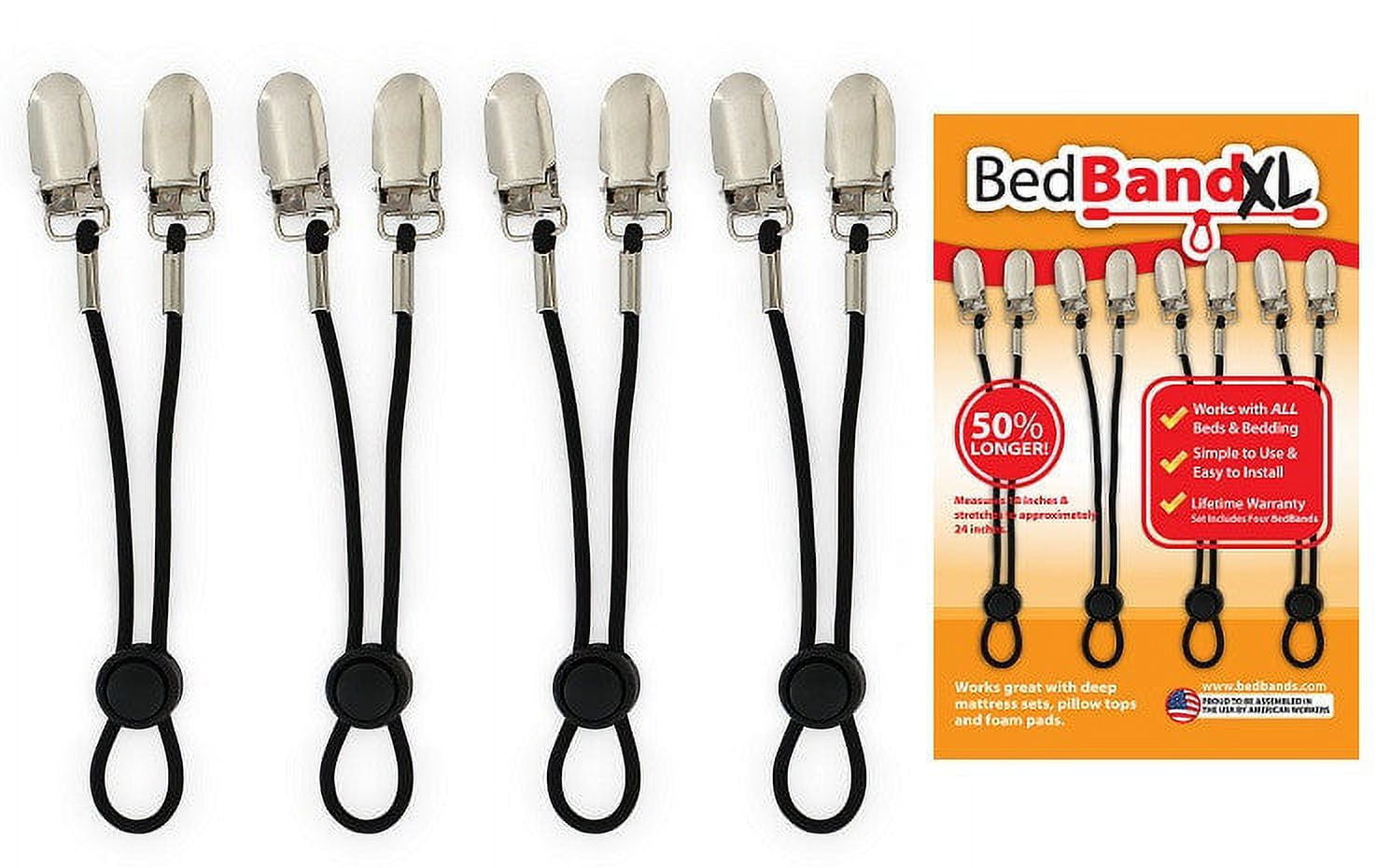 BedBandXL Bed Sheet Holder, Suspender, Gripper, Strap, Fastener, Band