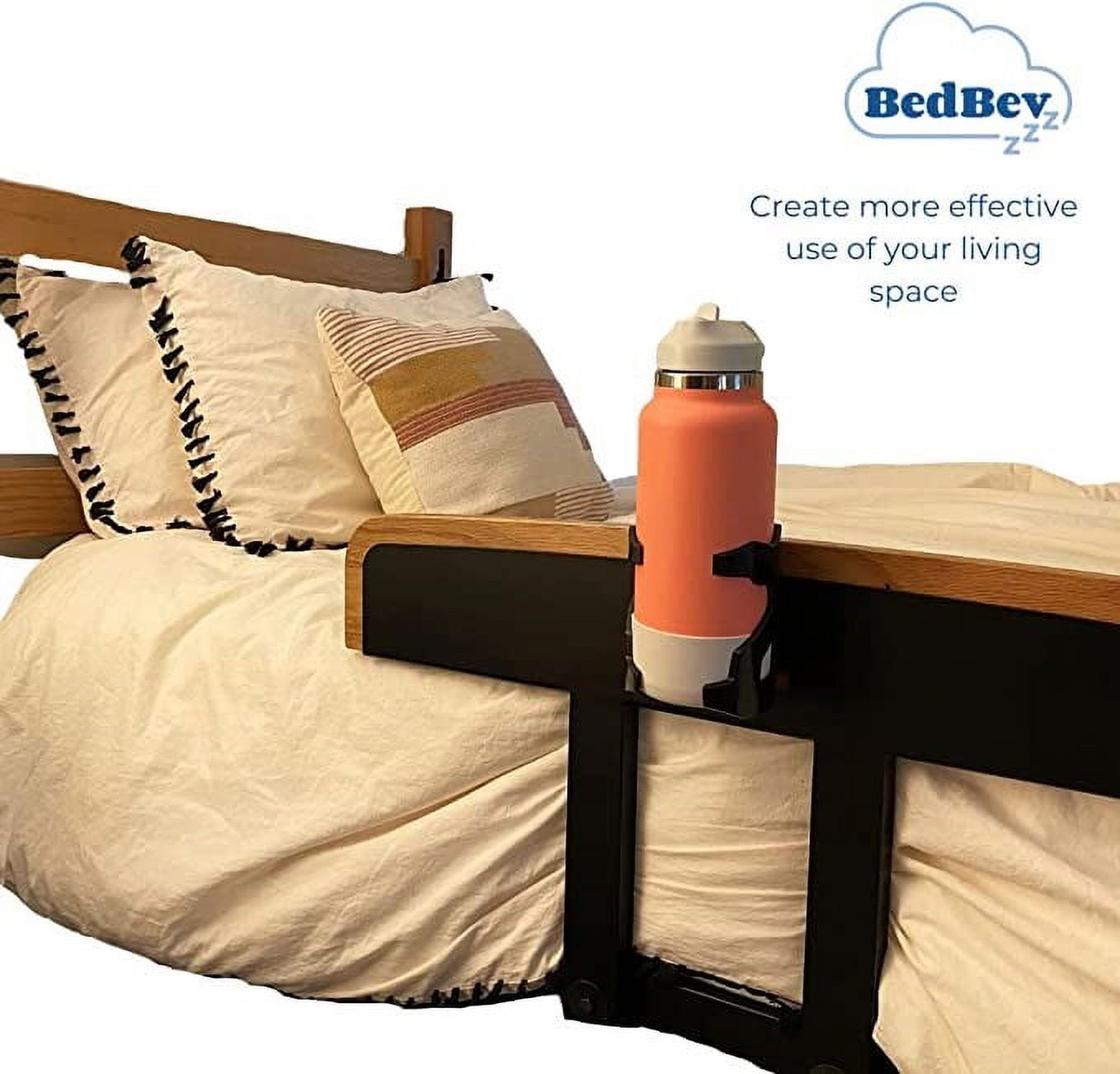 BedBev Cup Holder, Drink Holder, Bottle Holder Attachment for Beds