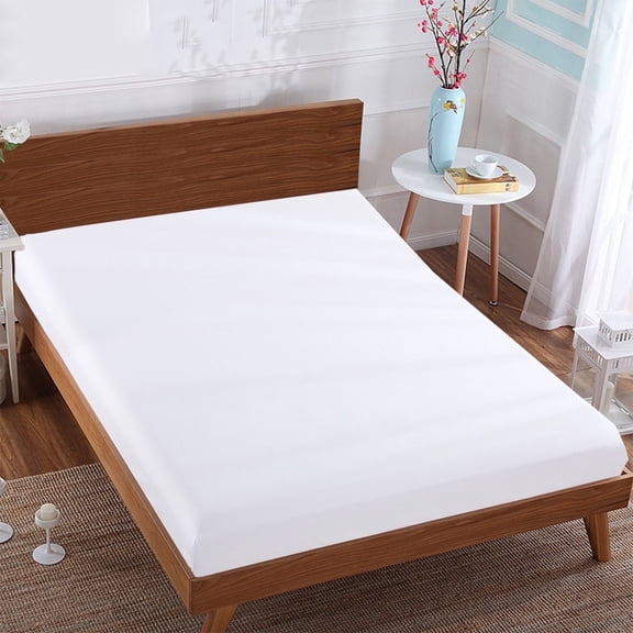 BedDecor 400TC 100% Egyptian Cotton 1 Pcs Fitted Sheet 15 Inches Solid White Color King Size