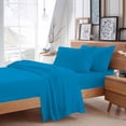 thumbnail image 1 of BedDecor 100% Egyptian Cotton 4 Pcs Sheet Set Solid 15 inches (Turquoise Blue, Twin), 1 of 4