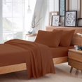 thumbnail image 1 of BedDecor 100% Egyptian Cotton 4 Pcs Sheet Set Solid 21 inches (Brick Red,Twin Xl), 1 of 6