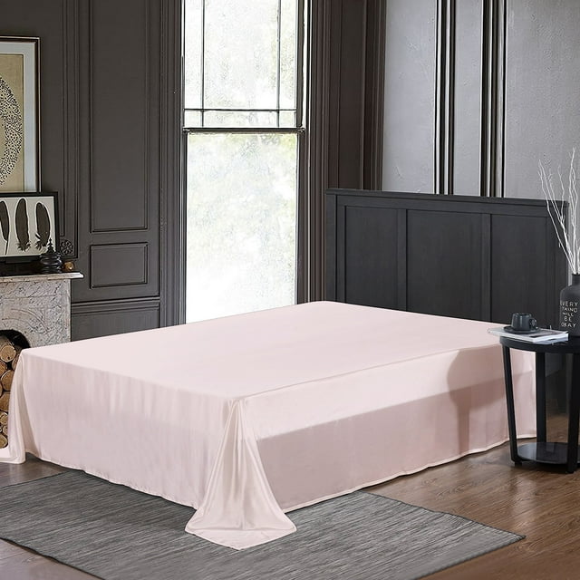 BedDecor 100 Egyptian Cotton 400 TC 1PC Pink Twin Size Flat Sheet