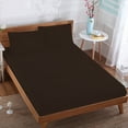 thumbnail image 1 of BedDecor 100% Egyptian Cotton 400TC 3Pcs Chocolate Twin-Xl Size 15 Inches Deep Pocket Fitted Sheet Solid Pattern, 1 of 5