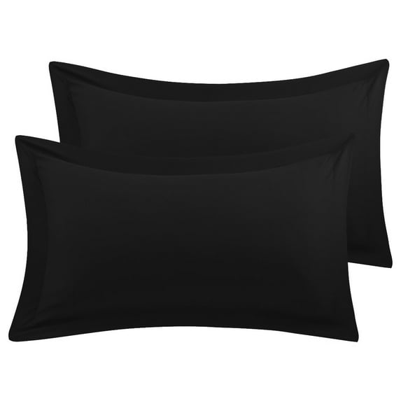 BedDecor 100% Egyptian Cotton 600TC 2PC Pillow Sham Solid Black Standard