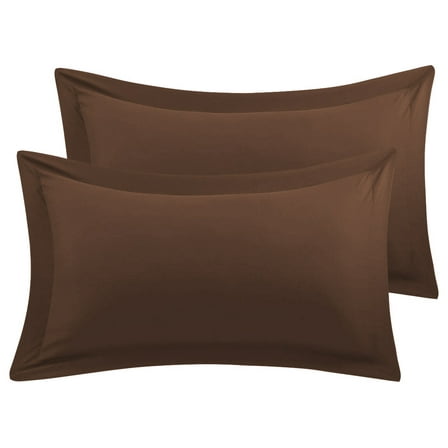 BedDecor 100% Egyptian Cotton 600TC 2PC Pillow Sham Solid Chocolate Standard