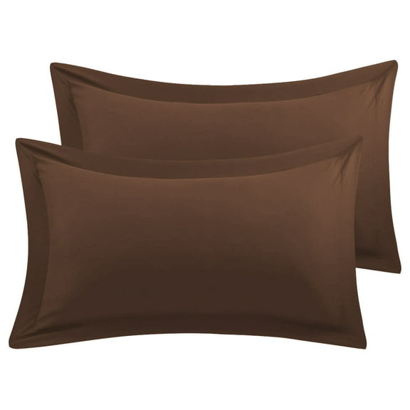 BedDecor 100% Egyptian Cotton 600TC 2PC Pillow Sham Solid Chocolate Standard
