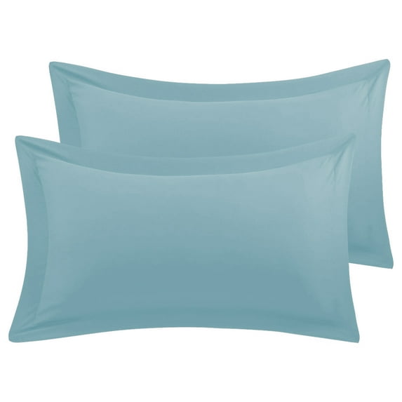 BedDecor 100% Egyptian Cotton 600TC 2PC Pillow Sham Solid Light Blue Queen
