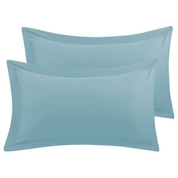 BedDecor 100% Egyptian Cotton 600TC 2PC Pillow Sham Solid Light Blue Queen