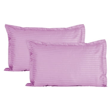 BedDecor 100% Egyptian Cotton 600TC 2PC Pillow Sham Stripe (Pink, Queen)