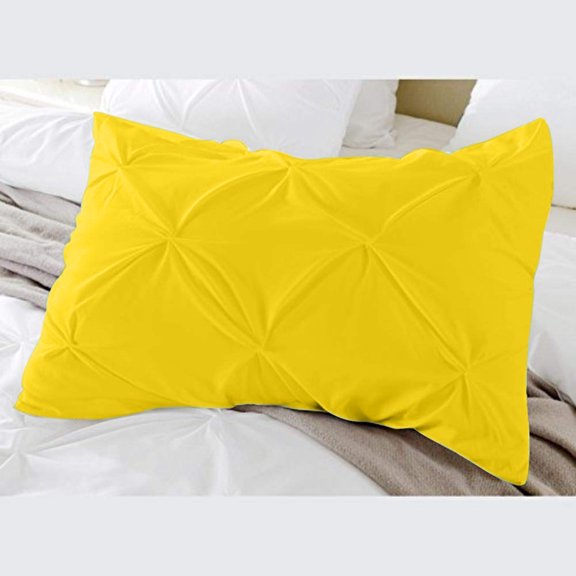 BedDecor 100% Egyptian Cotton 600TC 2PC Pinch Pillow Sham Solid Gold Standard