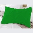 thumbnail image 1 of BedDecor 100% Egyptian Cotton 600TC 2PC Pinch Pillow Sham Solid Parrot Green King, 1 of 4