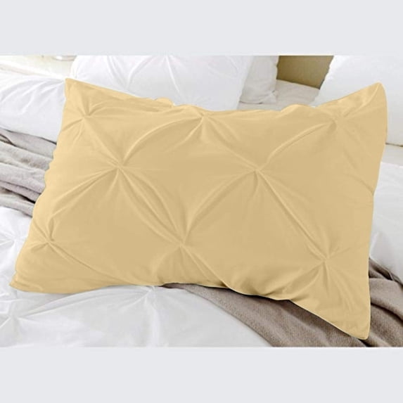BedDecor 100% Egyptian Cotton 600TC 2PC Pinch Pillow Sham Solid Peach Standard