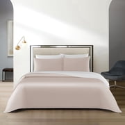 BedDecor 3-Piece Reversible Duvet Cover Set in Blush & White for Twin/Twin XL Versatile Elegance for Your Bedroom