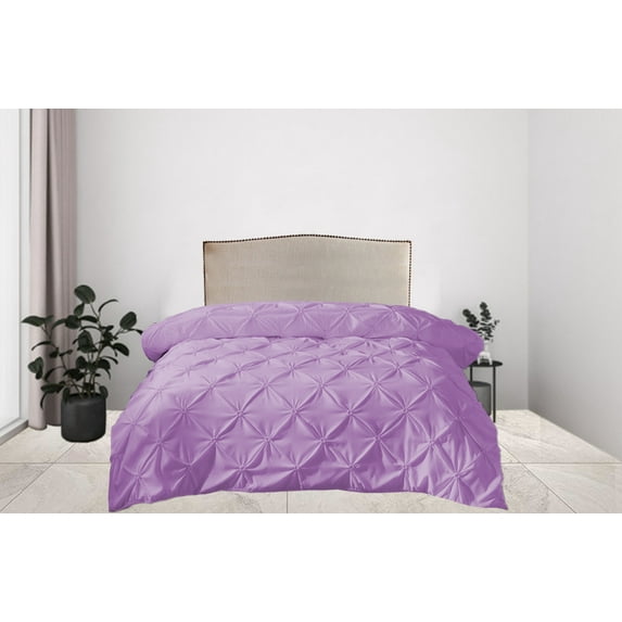 BedDecor 300 GSM 1Pcs Pinch Pleated Solid (Lilac, King/California King) 100% Egyptian Cotton Base Comforter