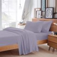 thumbnail image 1 of BedDecor 400 TC 100% Egyptian Cotton 4PC Sheet Set, 1PC Fitted Sheet, 1Flat Sheet and 2 Pillow Covers Lilac Full Size 15" Deep Pocket Solid Pattern, 1 of 6