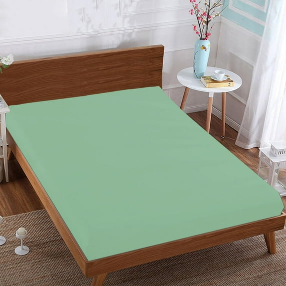 BedDecor 400TC 100% Egyptian Cotton 1 Pcs Fitted Sheet 15 Inches Solid Aqua Blue Color Full Size
