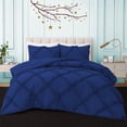 thumbnail image 1 of BedDecor 400TC 100% Egyptian Cotton 3PC Egyptian/Royal Blue Full/Queen Size Diamond Ruffle Duvet Cover Set, 1 of 8