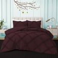 thumbnail image 1 of BedDecor 400TC 100% Egyptian Cotton 3PC Wine Full/Queen Size Diamond Ruffle Duvet Cover Set, 1 of 8