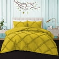thumbnail image 1 of BedDecor 400TC 100% Egyptian Cotton 3PC Yellow Twin/Twin XL Size Diamond Ruffle Duvet Cover Set, 1 of 8