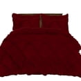 thumbnail image 1 of BedDecor 400TC 100% Egyptian Cotton 5PC Burgundy Full/Queen Size Diamond Ruffle Duvet Cover Set, 1 of 4