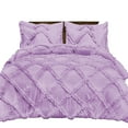 thumbnail image 1 of BedDecor 400TC 100% Egyptian Cotton 5PC Lilac Oversized King Size Diamond Ruffle Duvet Cover Set, 1 of 4