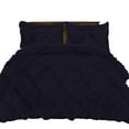 thumbnail image 1 of BedDecor 400TC 100% Egyptian Cotton 5PC Navy Blue King/California King Size Diamond Ruffle Duvet Cover Set, 1 of 4