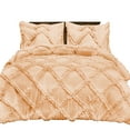 thumbnail image 1 of BedDecor 400TC 100% Egyptian Cotton 5PC Peach Twin/Twin XL Size Diamond Ruffle Duvet Cover Set, 1 of 4
