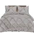 thumbnail image 1 of BedDecor 400TC 100% Egyptian Cotton 5PC Silver Oversized King Size Diamond Ruffle Duvet Cover Set, 1 of 4