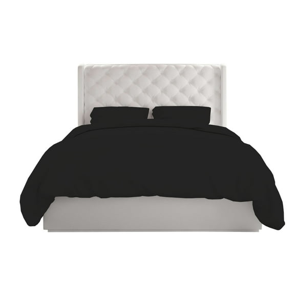 BedDecor 600 TC 100% Egyptian Cotton 3 Pcs Duvet Cover Solid (Black, Twin/Twin Xl)