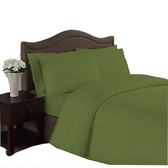 BedDecor 600 TC 100% Egyptian Cotton 6 Pcs Sheet Set Solid 21 inches (Sage,Twin)