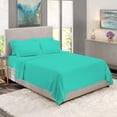 thumbnail image 1 of BedDecor 600 TC 100% Egyptian Cotton 6 Pcs Sheet Set Stripe 21 inches (Turquoise Blue,King), 1 of 7