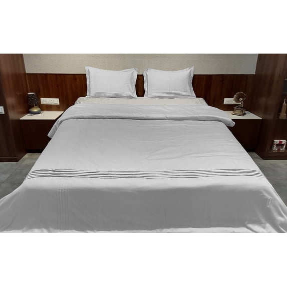 BedDecor Egyptian Cotton Bedding Set - King/California King Size 3pc Luxury Cotton Duvet Cover Set with Pillowcases White