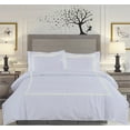 thumbnail image 1 of BedDecor Luxury Soft Brushed 600-Thread-Count Egyptian Cotton Embroidered Duvet Cover Set with Beautiful 3-Stripe Embroidery King/Cal-King, Ivory Solid, 1 of 4