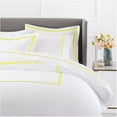thumbnail image 1 of BedDecor Luxury Soft Brushed 600-Thread-Count Egyptian Cotton Embroidered Duvet Cover Set with Beautiful 2-Stripe Embroidery Queen XL, Yellow Solid, 1 of 8
