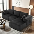 thumbnail image 1 of BedLuxury 102" Cloud Sectional Couch with L-Shape Chaise,Modern Modular Sofa with Deep Seat, Upholstered Couches for Living Room Bedroom,No Assembly Required, Black, 1 of 8