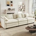 thumbnail image 1 of BedLuxury 111.5'' Modular Sectional Sofa, Modern Chenille Deep Seat Cloud Couches for Living Room, Apartment, Office, 3-Seat, Beige, 1 of 9