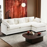 BedLuxury 111.5'' Modular Sectional Sofa with Movable Ottoman, L Shaped Cloud Couch for Living Room, 3-Seat, Beige - Walmart.com